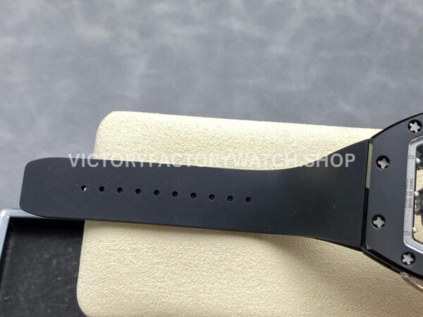 RM Factory Richard Mille RM 61-01 42.7mm Black Ceramic Black Rubber Strap Silver Skeleton Dial
