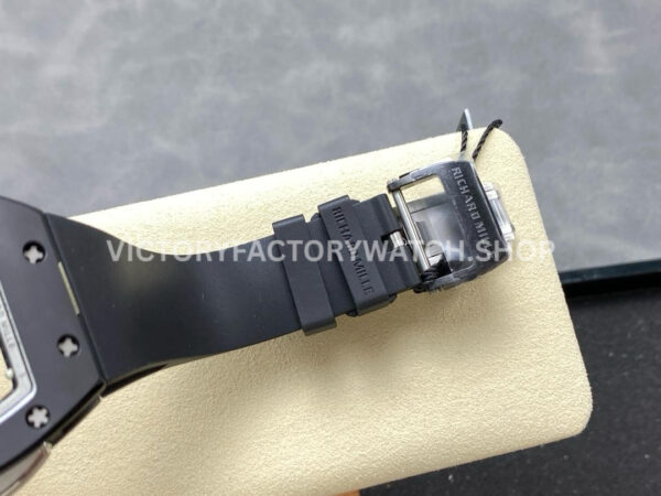 RM Factory Richard Mille RM 61-01 42.7mm Black Ceramic Black Rubber Strap Silver Skeleton Dial