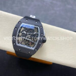 RM Factory Richard Mille RM 61-01 42.7mm Black Ceramic Black Rubber Strap Silver Skeleton Dial