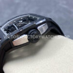 RM Factory Richard Mille RM 61-01 42.7mm Black Ceramic Black Rubber Strap Silver Skeleton Dial
