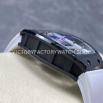 RM Factory Richard Mille RM 61-01 42.7mm Carbon Fiber White Rubber Strap White Skeleton Dial