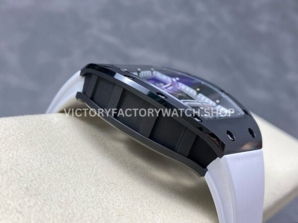 RM Factory Richard Mille RM 61-01 42.7mm Carbon Fiber White Rubber Strap White Skeleton Dial