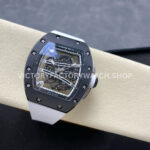 RM Factory Richard Mille RM 61-01 42.7mm Carbon Fiber White Rubber Strap White Skeleton Dial