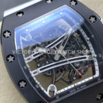 RM Factory Richard Mille RM 61-01 42.7mm Carbon Fiber White Rubber Strap White Skeleton Dial