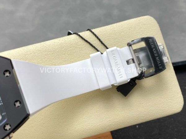 RM Factory Richard Mille RM 61-01 42.7mm Carbon Fiber White Rubber Strap White Skeleton Dial