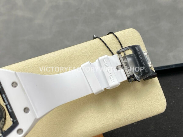 RM Factory Richard Mille RM 61-01 42.7mm White Ceramic White Rubber Strap Black Skeleton Dial (1) RM Factory Richard Mille RM 61-01 42.7mm White Ceramic White Rubber Strap Black Skeleton Dial