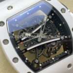 RM Factory Richard Mille RM 61-01 42.7mm White Ceramic White Rubber Strap Black Skeleton Dial (2) RM Factory Richard Mille RM 61-01 42.7mm White Ceramic White Rubber Strap Black Skeleton Dial
