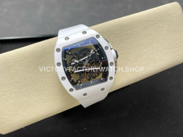 RM Factory Richard Mille RM 61-01 42.7mm White Ceramic White Rubber Strap Black Skeleton Dial (4) RM Factory Richard Mille RM 61-01 42.7mm White Ceramic White Rubber Strap Black Skeleton Dial