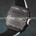 RM Factory Richard Mille RM 12-01 39mm Black Carbon Fiber White Canvas Strap Skeletonized Black Dial
