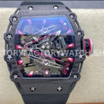 RM Factory Tourbillon Richard Mille RM 38-02 43.7mm Black Carbon Fiber Rubber Stra (6) RM Factory Tourbillon Richard Mille RM 38-02 43.7mm black carbon fiber rubber strap skeletonized dial