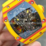RM Factory Richard Mille RM 27-03 Rafael Nadal Tourbillon 47.77mm Yellow Carbon Fiber Textile Strap Skeletonized Dial