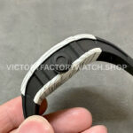 RM Factory Richard Mille RM 27-02 43mm White Carbon Fiber Black Rubber Strap Tourbillon Skeletonized Dial