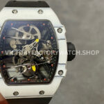 RM Factory Richard Mille RM 27-02 white carbon fiber black rubber strap tourbillon skeletonized dial