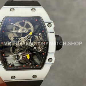 RM Factory Richard Mille RM 27-02 white carbon fiber black rubber strap tourbillon skeletonized dial