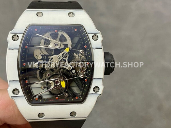 RM Factory Richard Mille RM 27-02 white carbon fiber black rubber strap tourbillon skeletonized dial