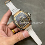 RM Factory Richard Mille RM 21-01 43mm Titanium Carbon Fiber White Rubber Strap Arabic numerals Skeletonized Silver Dial