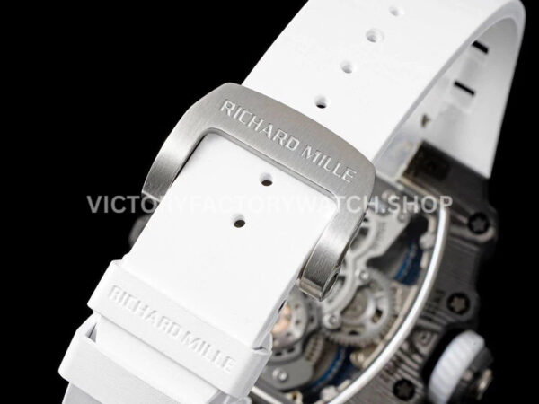 RM Factory Richard Mille RM 21-01 43mm Titanium Carbon Fiber White Rubber Strap Arabic numerals Skeletonized White Dial
