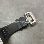 RM Factory Richard Mille RM 27-02 43mm White Carbon Fiber Black Rubber Strap Tourbillon Skeletonized Dial