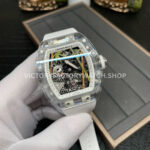 RM Factory Richard Mille RM 26-01 44mm Synthetic Crystal White Rubber Strap Panda Skeletonized White Dial