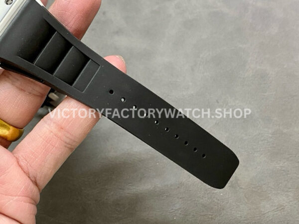 RM Factory Richard Mille RM 27-02 43mm White Carbon Fiber Black Rubber Strap Tourbillon Skeletonized Dial