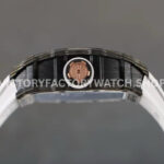 RMFACT~2 RM Factory Richard Mille RM 12-01 39mm Black Carbon Fiber White Rubber Strap Skeletonized Rose Gold Dial
