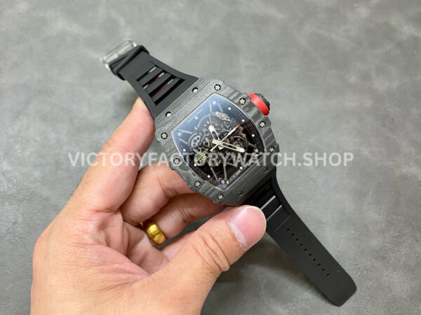 Sonic Factory Richard Mille RM 35-01 43mm Carbon Fiber Black Rubber Strap Skeletonized Dial