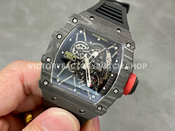 Sonic Factory Richard Mille RM 35-01 43mm Carbon Fiber Black Rubber Strap Skeletonized Dial