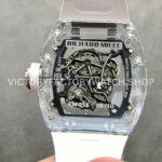 Sonic Factory Richard Mille RM 055 43mm Synthetic Crystal Rubber Strap Skeletonized White Dial