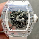 Sonic Factory Richard Mille RM 055 synthetic crystal rubber strap skeletonized white dial