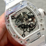 Sonic Factory Richard Mille RM 055 43mm Synthetic Crystal Rubber Strap Skeletonized White Dial