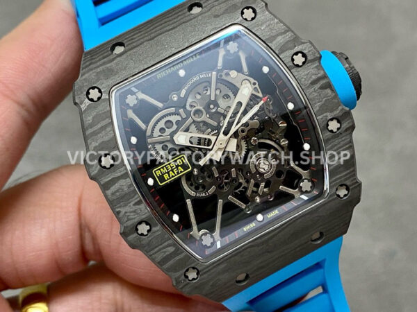Sonic Factory Richard Mille RM 35-01 43mm Carbon Fiber Blue Rubber Strap Skeletonized Dial (2) Sonic Factory Richard Mille RM 35-01 43mm Carbon Fiber Blue Rubber Strap Skeletonized Dial