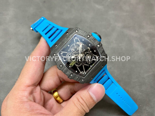 Sonic Factory Richard Mille RM 35-01 43mm Carbon Fiber Blue Rubber Strap Skeletonized Dial (3) Sonic Factory Richard Mille RM 35-01 43mm Carbon Fiber Blue Rubber Strap Skeletonized Dial