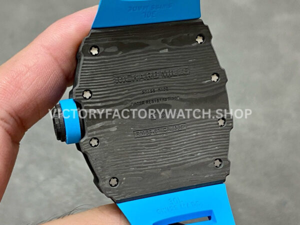 Sonic Factory Richard Mille RM 35-01 43mm Carbon Fiber Blue Rubber Strap Skeletonized Dial (9) Sonic Factory Richard Mille RM 35-01 43mm Carbon Fiber Blue Rubber Strap Skeletonized Dial