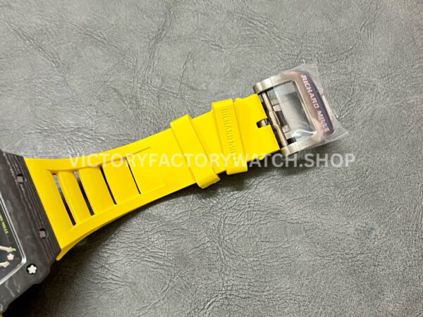 Sonic Factory Richard Mille RM 35-01 43mm Carbon Fiber Yellow Rubber Strap Skeletonized Dial