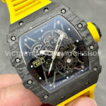 Sonic Factory Richard Mille RM 35-01 43mm Carbon Fiber Yellow Rubber Strap Skeletonized Dial
