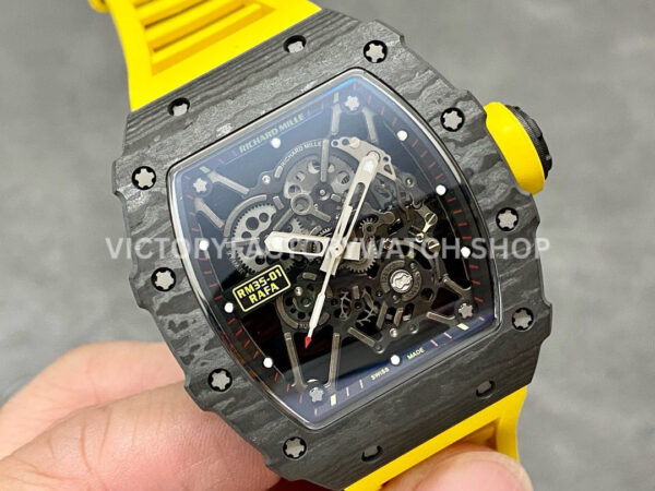 Sonic Factory Richard Mille RM 35-01 43mm Carbon Fiber Yellow Rubber Strap Skeletonized Dial