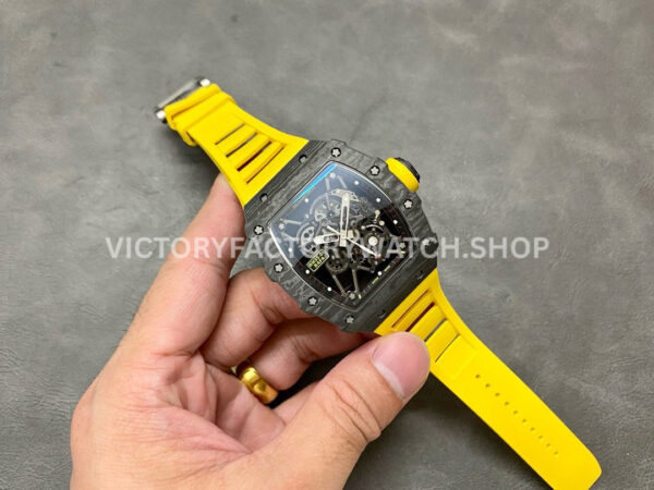 Sonic Factory Richard Mille RM 35-01 43mm Carbon Fiber Yellow Rubber Strap Skeletonized Dial