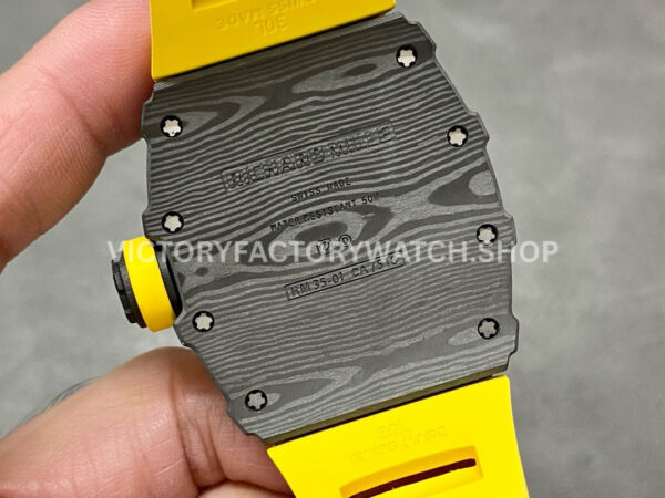 Sonic Factory Richard Mille RM 35-01 43mm Carbon Fiber Yellow Rubber Strap Skeletonized Dial