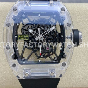 Sonic Factory Richard Mille RM 35-01 synthetic crystal black rubber strap skeletonized dial