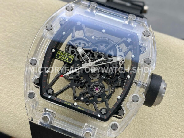 Sonic Factory Richard Mille RM 35-01 43mm Synthetic Crystal Black Rubber Strap Skeletonized Dial