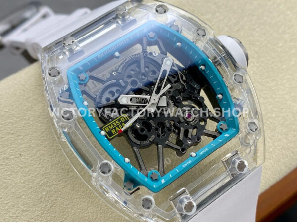 Sonic Factory Richard Mille RM 35-01 43mm Synthetic Crystal Rubber Strap Skeletonized Blue Dial Sonic Factory Richard Mille RM 35-01 43mm Synthetic Crystal Rubber Strap Skeletonized Blue Dial