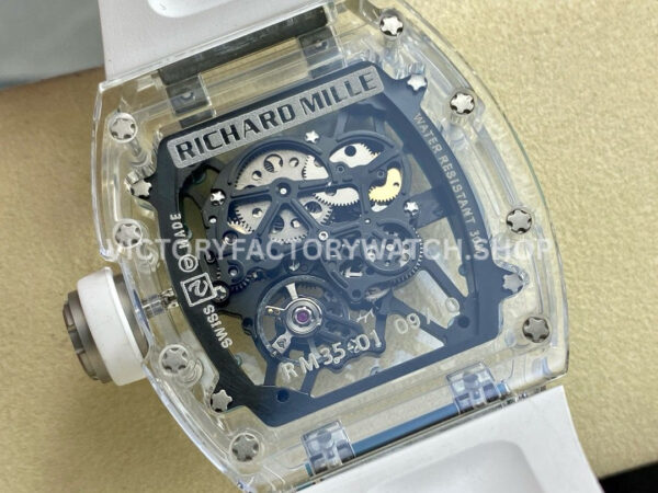 Sonic Factory Richard Mille RM 35-01 43mm Synthetic Crystal Rubber Strap Skeletonized Blue Dial (4) Sonic Factory Richard Mille RM 35-01 43mm Synthetic Crystal Rubber Strap Skeletonized Blue Dial