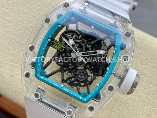 Sonic Factory Richard Mille RM 35-01 43mm Synthetic Crystal Rubber Strap Skeletonized Blue Dial (9) Sonic Factory Richard Mille RM 35-01 43mm Synthetic Crystal Rubber Strap Skeletonized Blue Dial