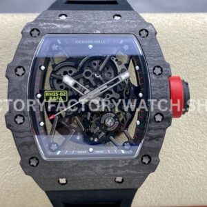 Sonic Factory Richard Mille RM 35-02 44.5mm Black Carbon Fiber Black Rubber Strap Skeletonized Dia (6) Sonic Factory Richard Mille RM 35-02 44.5mm black carbon fiber black rubber strap skeletonized dial