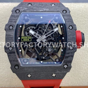 Sonic Factory Richard Mille RM 35-02 44.5mm Carbon Fiber Red Rubber Strap Skeletonized Dial (2) Sonic Factory Richard Mille RM 35-02 44.5mm carbon fiber red rubber strap skeletonized dial