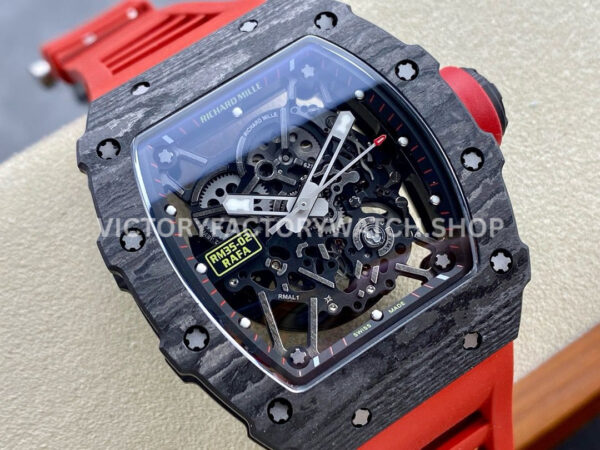 Sonic Factory Richard Mille RM 35-02 44.5mm Carbon Fiber Red Rubber Strap Skeletonized Dial (7) Sonic Factory Richard Mille RM 35-02 44.5mm Carbon Fiber Red Rubber Strap Skeletonized Dial