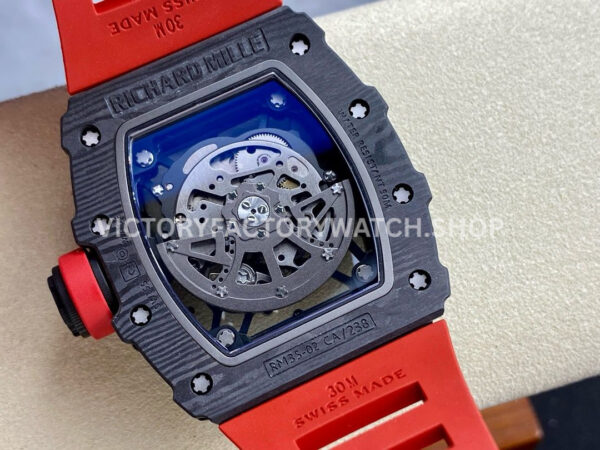 Sonic Factory Richard Mille RM 35-02 44.5mm Carbon Fiber Red Rubber Strap Skeletonized Dial (9) Sonic Factory Richard Mille RM 35-02 44.5mm Carbon Fiber Red Rubber Strap Skeletonized Dial