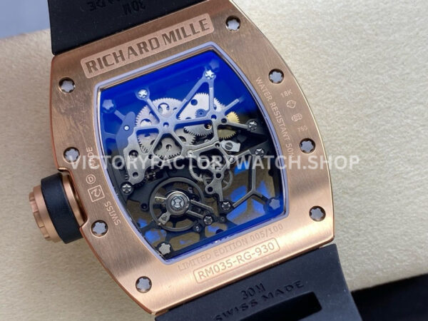 Sonic Factory Richard Mille RM035 40mm Rose Gold Rubber Strap Skeletonized Dial