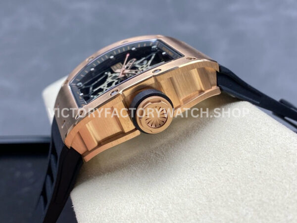Sonic Factory Richard Mille RM035 40mm Rose Gold Rubber Strap Skeletonized Dial