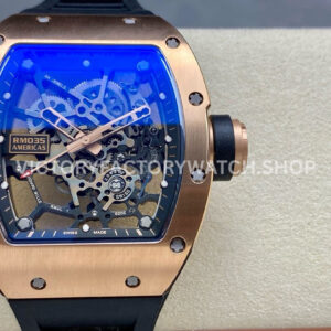 Sonic Factory Richard Mille RM035 40mm rose gold rubber strap skeletonized dial